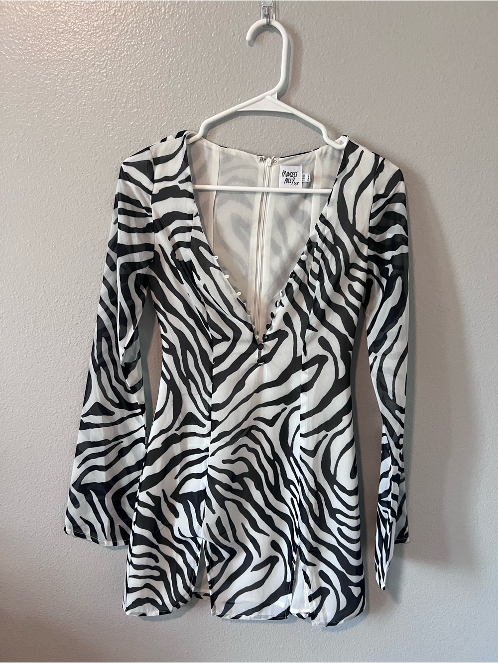 Princess Polly Black and White Zebra Print Mini Dress